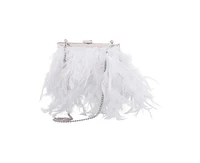 Nina All Over Feather Frame Clutch