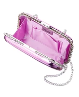 Nina Metallic Minaudiere with Cystal Adorned Edge