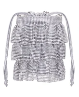 Nina 4 Tired crystal mesh pouch bag