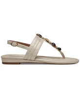 Style & Co Women's Olivah Beaded T Strap Flat Sandals, Created for Macy's