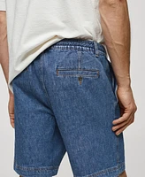 Mango Men's Denim Drawstring Bermuda Shorts