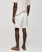 Mango Men's 100% Cotton Drawstring Bermuda Shorts