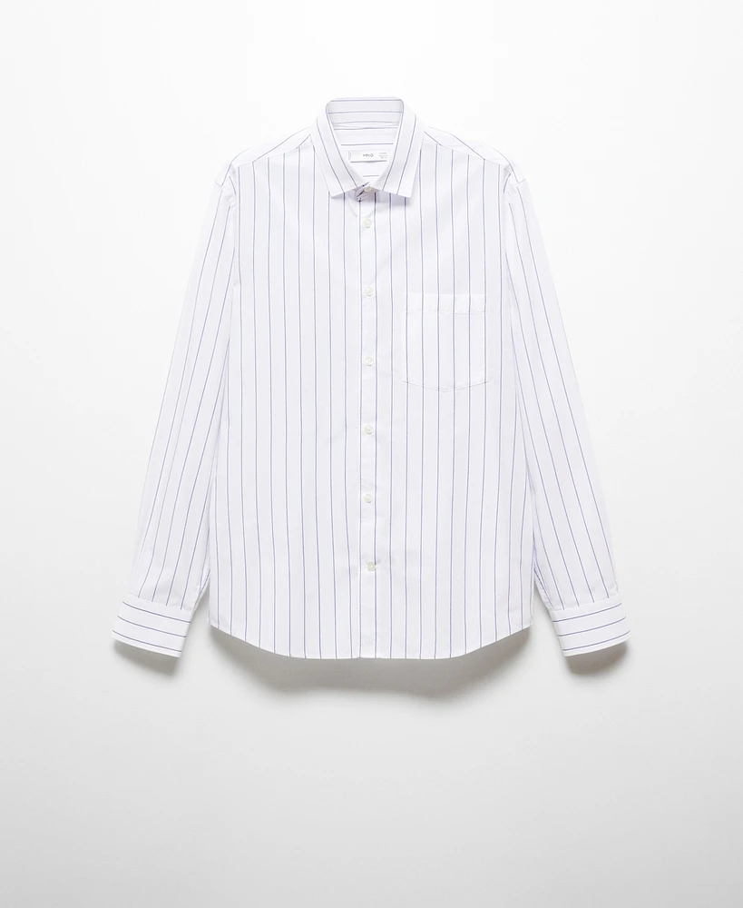 Mango Men's Classic Fit Vertical Striped Shirt