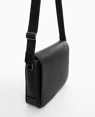 Mango Men's Leather-Effect Shoulder Bag