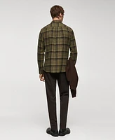 Mango Men's Regular Fit Checked Flannel Shirt