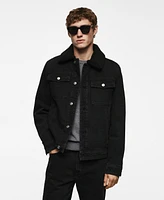 Mango Men's Shearling Denim Jacket