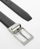 Mango Men's Saffiano Leather Belt