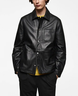 Mango Men's 100% Nappa Leather Jacket