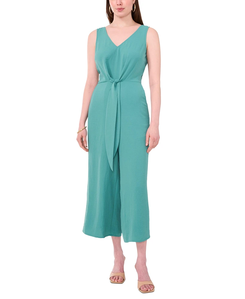 Vince Camuto Women's Sleeveless V-Neck Tie-Waist Jumpsuit