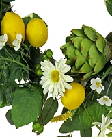 National Tree Company 22 Daisy, Artichoke and Lemon Wreath