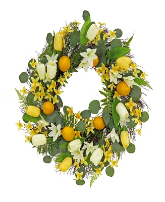 National Tree Company 22 Lemons and Tulips Wreath