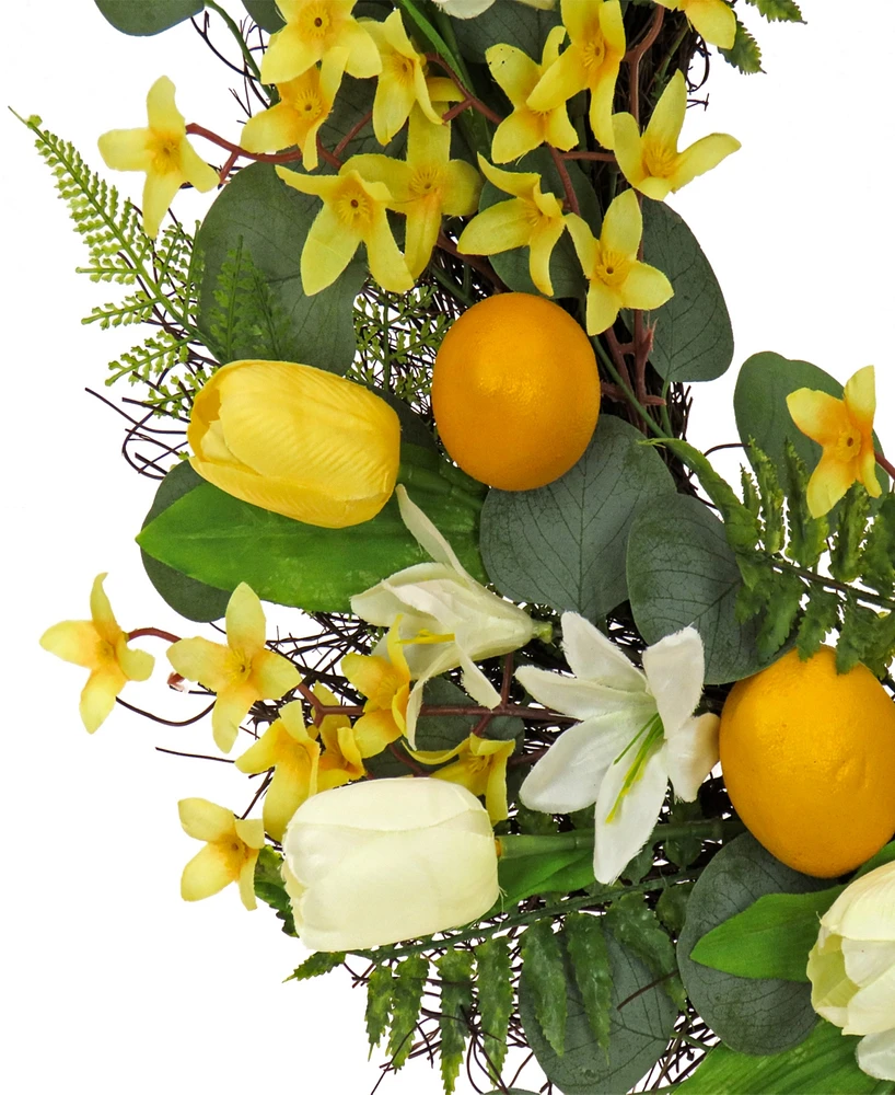 National Tree Company 22 Lemons and Tulips Wreath