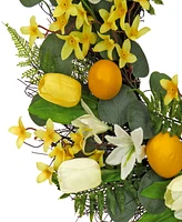 National Tree Company 22 Lemons and Tulips Wreath