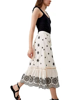 French Connection Women's Embroidered Midi Skirt
