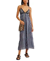 Free People Women's Forever Time Mixed-Print Back-Cutout Dress