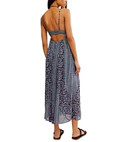 Free People Women's Forever Time Mixed-Print Back-Cutout Dress