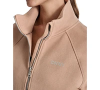 Dkny Sport Women's Mockneck Studded-Logo Half-Zip Fleece Sweatshirt