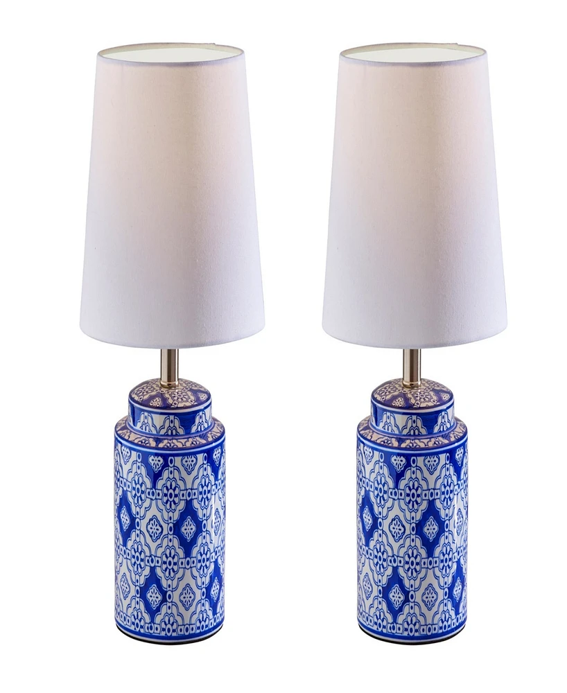 Adesso 17" Ceramic Polly Set of 2 Table Lamps