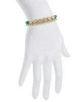 Unwritten Multi Blue Quartz Boy Mom Stone and Beaded Stretch Bracelet Set