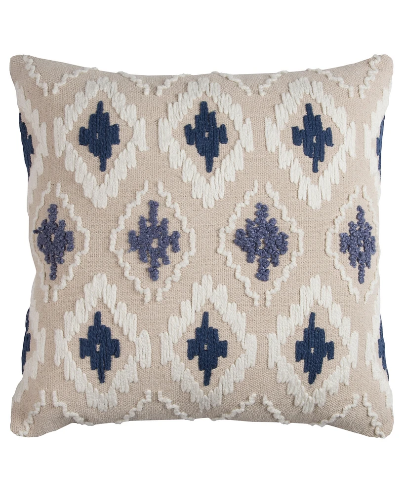 Rizzy Home Ikat Polyester Filled Decorative Pillow, 20" x