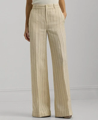 Lauren Ralph Women's Pinstriped Wide-Leg Pants