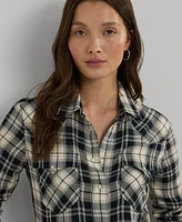 Lauren Ralph Lauren Women's Embroidered Plaid Shirt