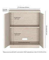 Hudson & Canal Alston 28" Wide Rectangular Accent Cabinet in Alder White