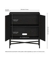 Hudson & Canal Brighton 28" Wide Rectangular Accent Cabinet in Black Grain