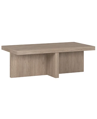 Hudson & Canal Elna 44" Wide Rectangular Coffee Table in Antiqued Gray Oak