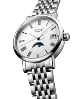 Longines Women's Swiss Elegant Moonphase Stainless Steel Bracelet Watch 30mm