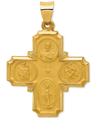 14k Gold Charm, Four-Way Medal