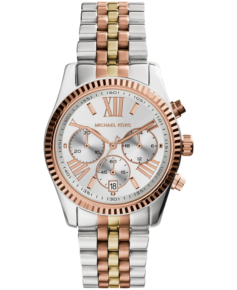 Michael Kors Women's Lexington Tri-Tone Stainless Steel Watch 38mm - Tri