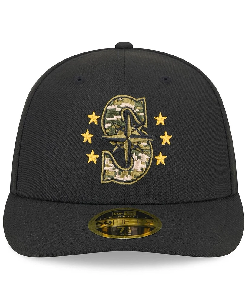 New Era Men's Black Seattle Mariners 2024 Armed Forces Day Low Profile 59FIFTY Fitted Hat