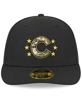 New Era Men's Black Chicago Cubs 2024 Armed Forces Day Low Profile 59FIFTY Fitted Hat