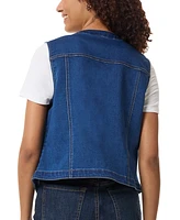 Jones New York Women's Denim Button-Front V-Neck Vest