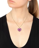 Effy Ruby (4-3/4 ct. t.w.) & Diamond (1/3 Heart 18" Pendant Necklace 14k Gold
