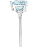 Aquamarine (1-7/8 ct. t.w.) & Diamond (1/20 ct. t.w.) Ring in 14k White Gold