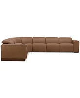 Lovro -Pc. Leather Sectional with Power Motion Chairs & 1 Console