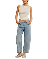 Free People Women's Deep Trance High Rise Barrel Jeans