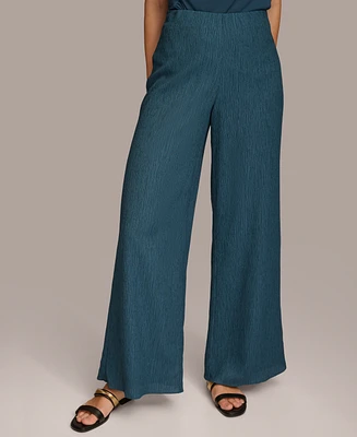 Donna Karan Women's Crinkle Wide Leg Pants