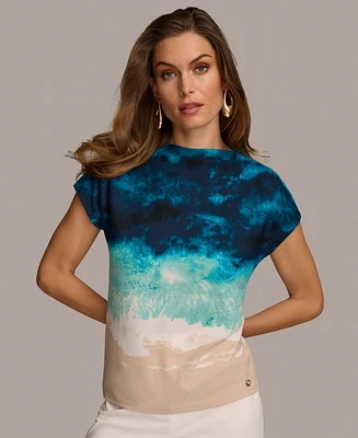 Donna Karan Women's Printed Short-Sleeve Top