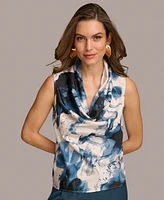 Donna Karan Women's Printed Cowl Neck Tank