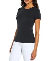 Three Dots Women's Short Sleeve Crewneck T-Shirt