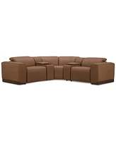 Lovro 5-Pc. Leather Sofa with 2 Power Motion Chairs & Consoles, Created for Macy's