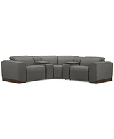 Lovro 5-Pc. Leather Sofa with 2 Power Motion Chairs & Consoles, Created for Macy's