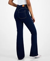 Dollhouse Juniors' High-Rise Patch-Pocket Flare-Hem Jeans