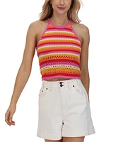 Frye Women's Striped Crochet Halter Tank