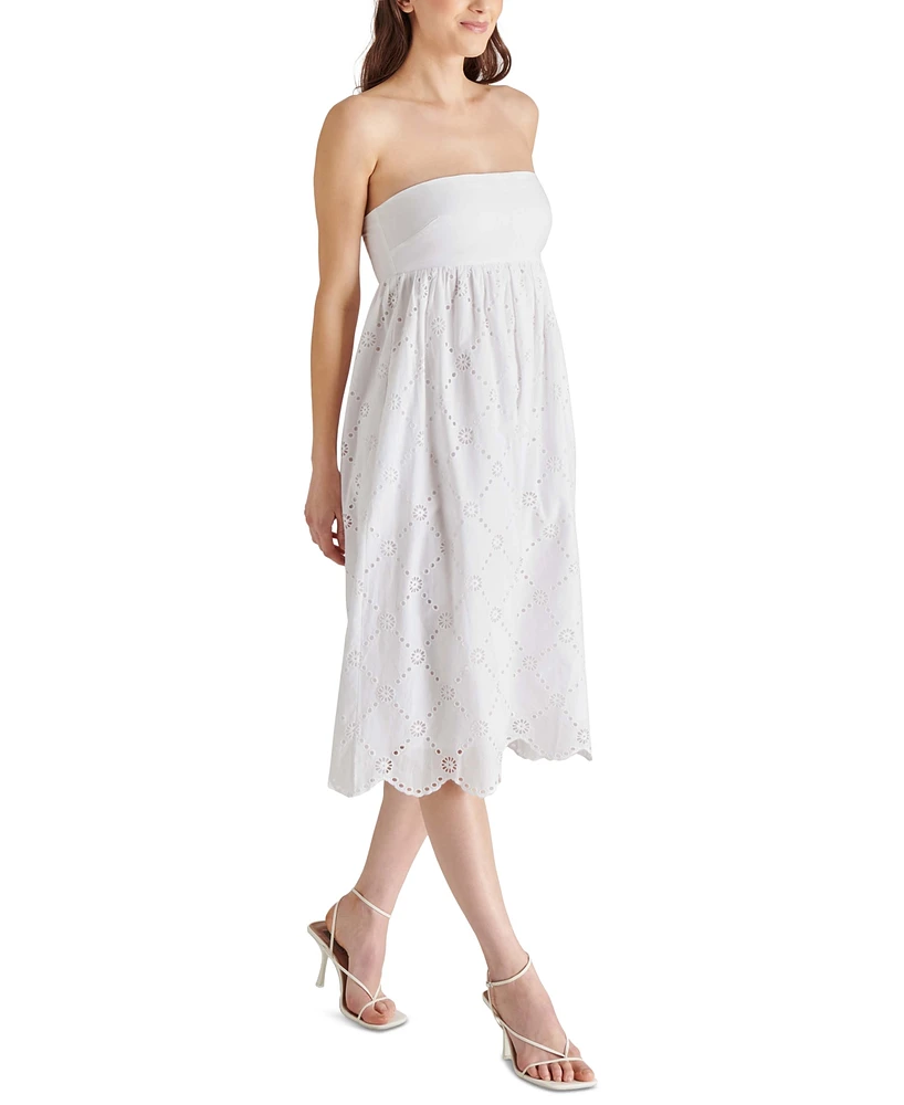 Steve Madden Women's Olsen Strapless Eyelet Dress