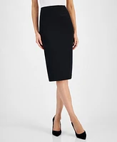 Kasper Crepe Pencil Midi Skirt