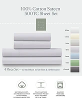 Ella Jayne 500 Tc Cotton Sateen Deep Pocket 4 pc Sheet Set,Full